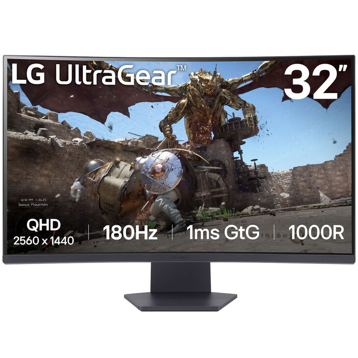 LG UltraGear 32GS60QX-B, 31,5 inch Curved Gaming Monitor, 180Hz, FreeSync image number 1