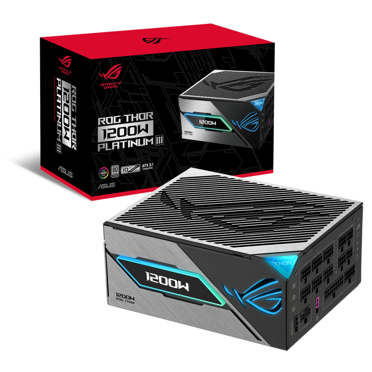ASUS ROG Thor Platinum III, 80 PLUS Platinum power supply, modular, ATX 3.1, PCIe 5.1 - 1,200 watts image number 0