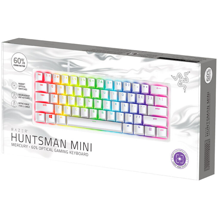 Razer Huntsman Mini Mercury Gaming Keyboard, Optical Switches - White, ISO DE image number 6