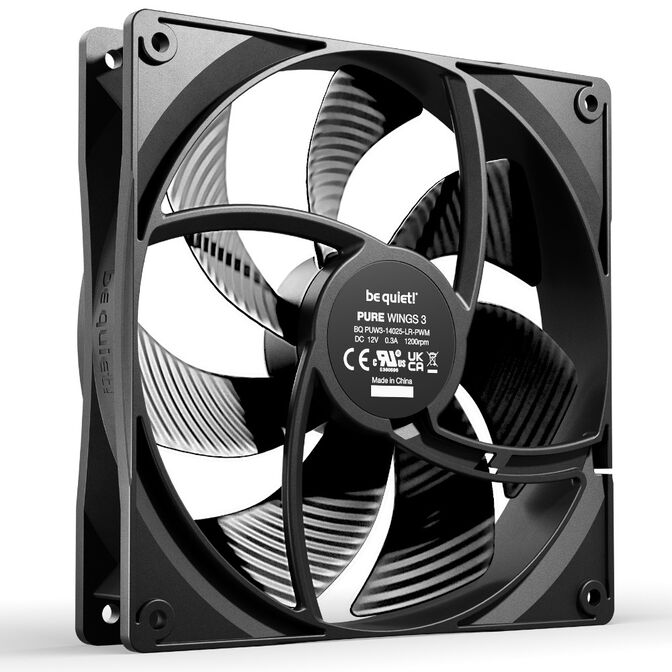 be quiet! Pure Wings 3 Fans, PWM - black, 140mm, pack of 3 image number 2
