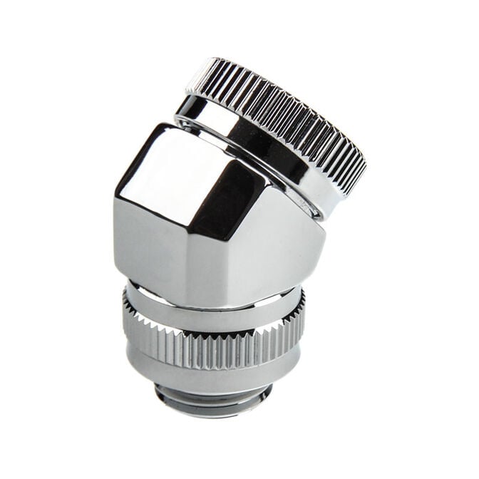 PHANTEKS Glacier Rotary Anschluss 45 Grad G1/4 Zoll AG auf 12mm AD Hardtube - drehbar, chrome silber image number 0