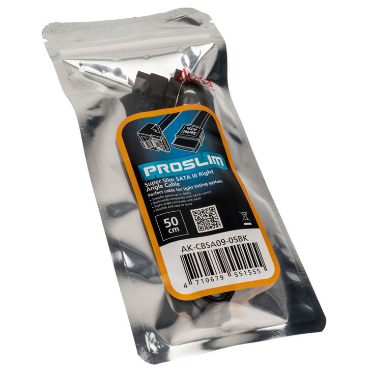 Akasa SATA-Kabel 6 GB/s, gewinkelt, 50 cm image number 2