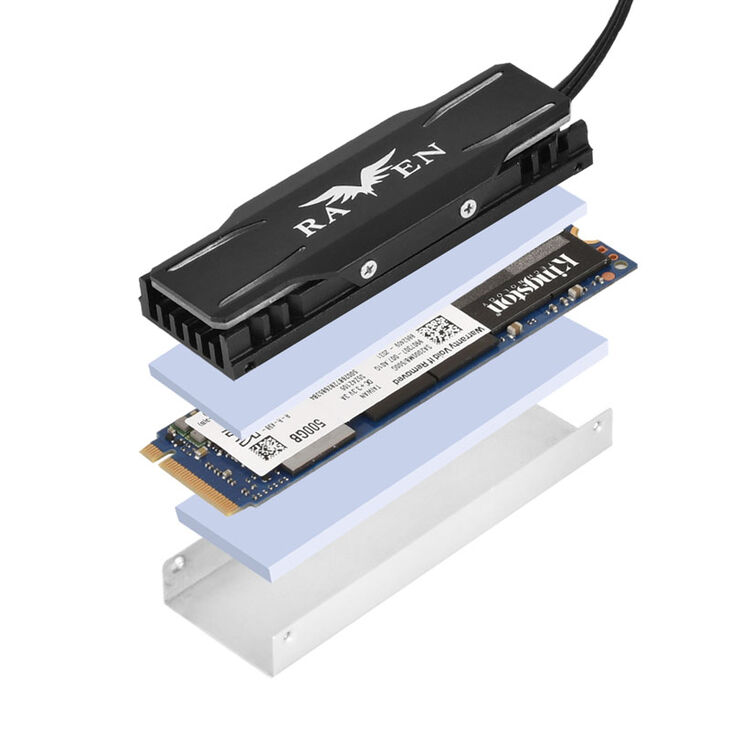 SilverStone SST-TP03-ARGB - M.2 SSD cooler with ARGB - black image number 4