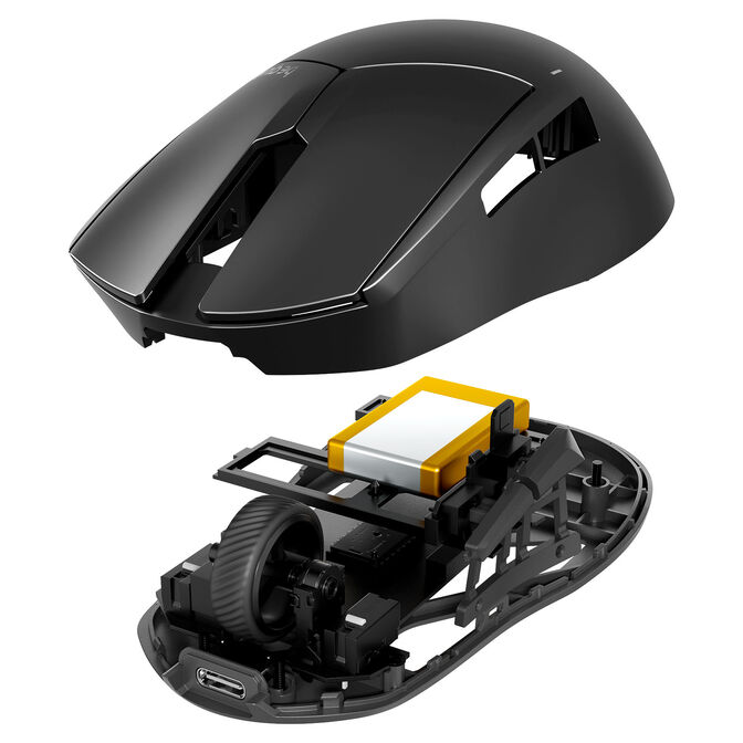 be quiet! Dark Perk Ergo Gaming-Maus, kabellos, 32.000 DPI, 8.000 Hz - schwarz image number 4