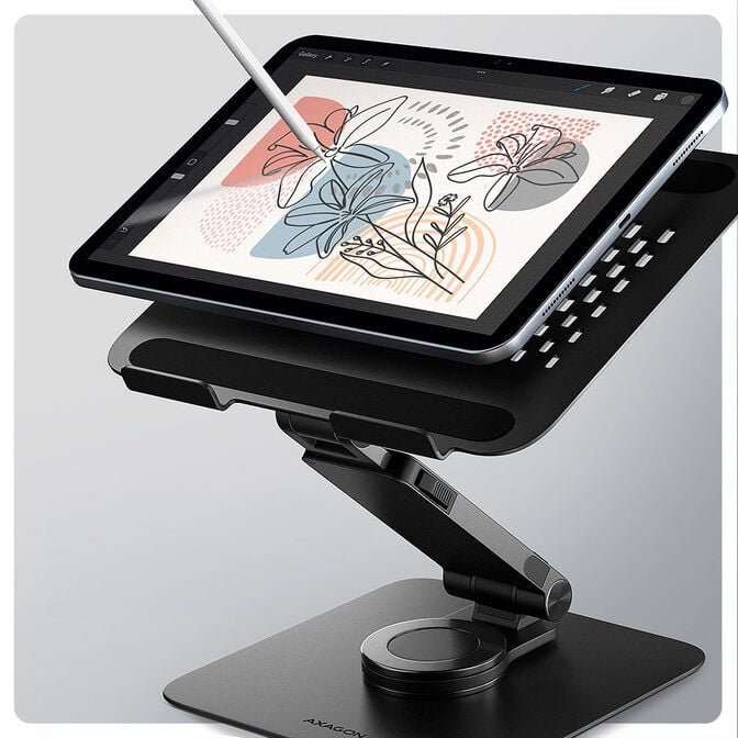 AXAGON STND-LQ St&auml;nder f&uuml;r 10 bis 16 Zoll Laptops und Tablets - silber image number 2
