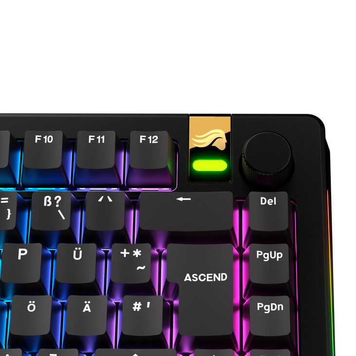Glorious GPBT Basics Keycaps, ISO Layout (DE), PBT, Doubleshot - Classic Black image number 4