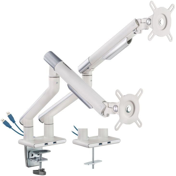 Alterzone Arm Duo USB Aluminium Monitorhalterung - weiß, 2x USB-Typ-A image number 7