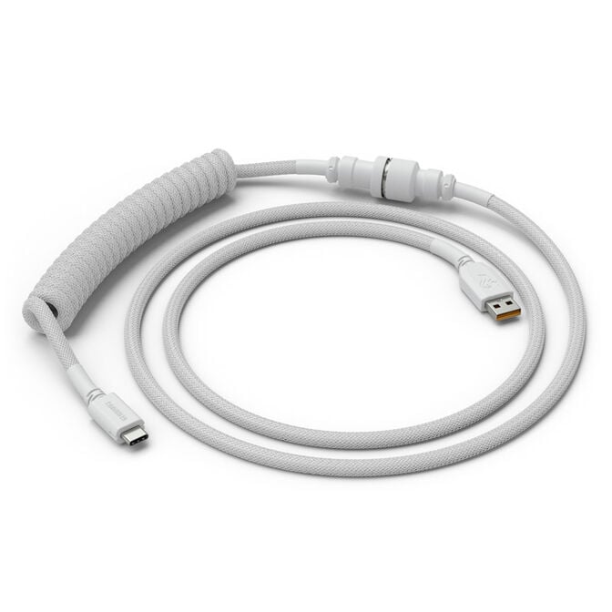 Glorious Coiled Cable Ghost White, USB-C auf USB-A Spiralkabel - 1,37m, wei&szlig; image number 0