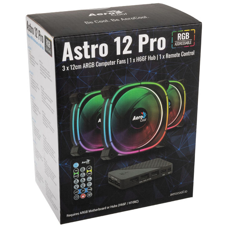 Aerocool Astro 12 Pro ARGB LED Lüfter, 3er Pack inkl. Controller - 120mm image number 9