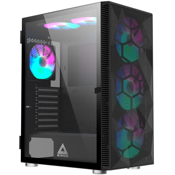 Montech X3 Mesh Mid Tower, RGB, Tempered Glass - Black image number 0