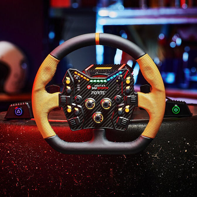 Asetek SimSports GT Rim - Closed D, Leder - orange image number 3