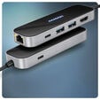 AXAGON HMC-6GLN USB Hub, 2x USB-A, 1x USB-C, 1x HDMI 2.0, 1x RJ45, 100W PD &ndash; silver image number null