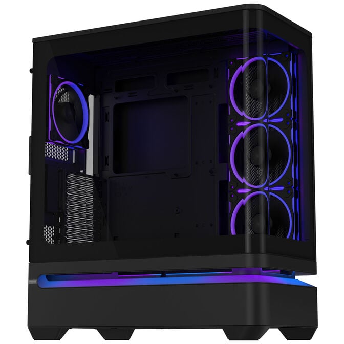ASUS Prime AP304 ARGB PC Case, Mid Tower, ATX, ARGB, Tempered Glass &ndash; black image number 4