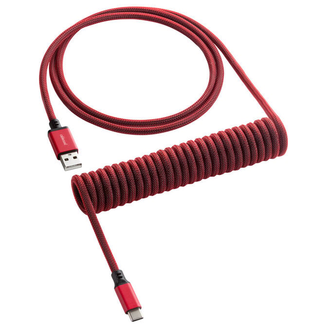 CableMod Classic Coiled Keyboard Cable USB-C to USB Type A, Republic Red - 150cm image number 0