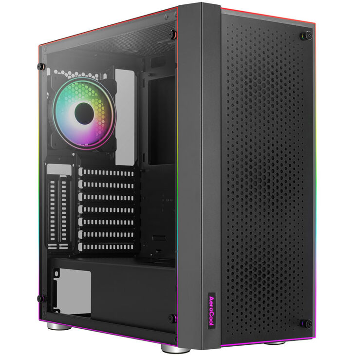 Aerocool Skribble Mid-Tower, Tempered Glass - black image number 1