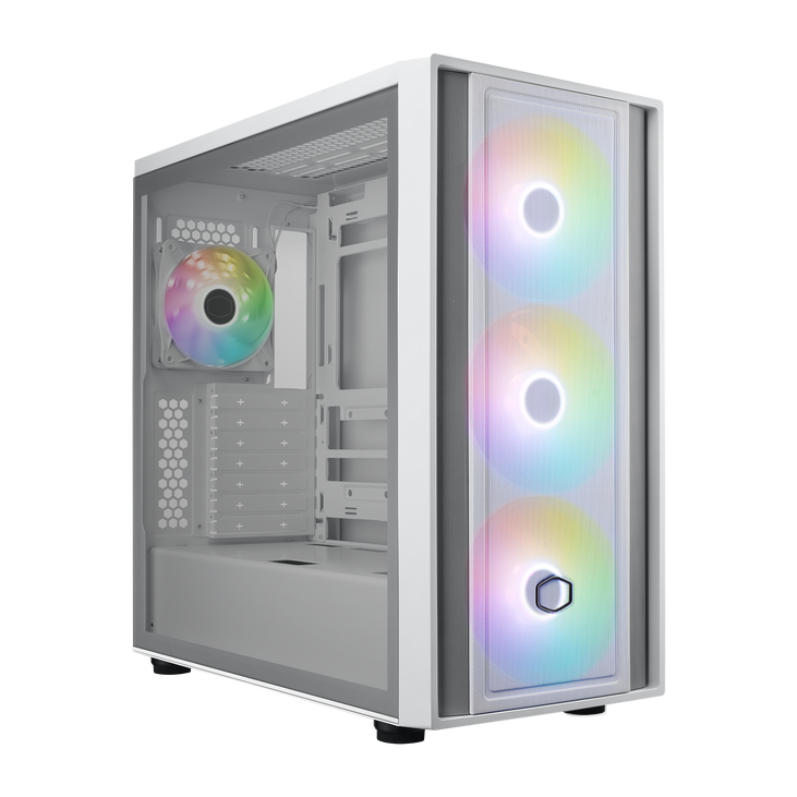 Cooler Master MasterBox 600 ARGB PC-Gehäuse, Midi-Tower, E-ATX, RGB, Tempered Glass - weiß image number 1