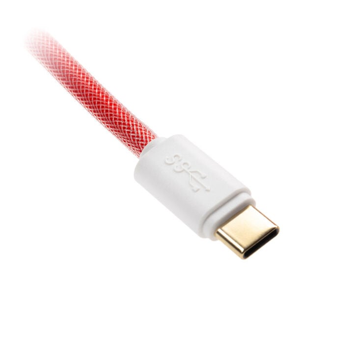 Ducky Premicord Apple Red Spiral Cable, USB Type C to Type A - 1.8m image number 3
