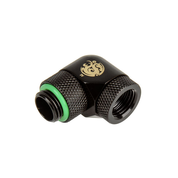 Bitspower Adapter 90 Grad G1/4 Zoll AG auf G1/4 Zoll IG - beidseitig drehbar, schwarz matt image number 2