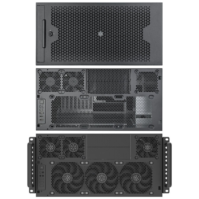 SilverStone RM53-502 Server Case, Rackmount, SSI-EEB, Mesh - Black image number 8