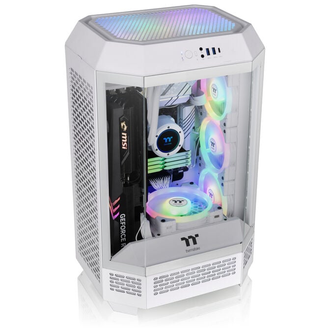 Thermaltake The Tower 300 PC-Geh&auml;use, Mini-Geh&auml;use, mATX, Tempered Glass - inklusive 2x 140-mm-L&uuml;fter, wei&szlig; image number 6