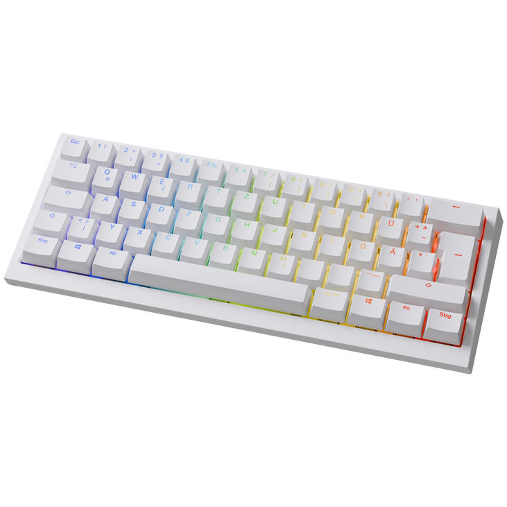 Ducky One X Mini Wireless Gaming Tastatur, induktiv, Hot Swap, RGB - Ducky Inductive Switch, ISO (DE), weiß image number 2