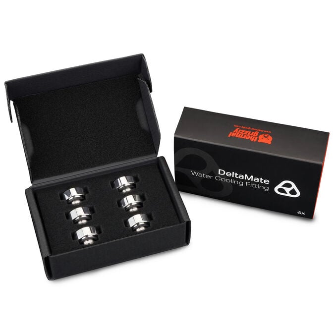 Thermal Grizzly DeltaMate Extender Fitting - MF7, Gloss Nickel, Pack of 6 image number 6