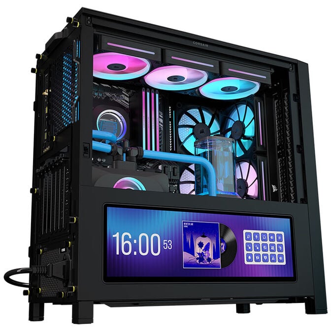 CORSAIR FRAME 4000D LCD RS PC-Geh&auml;use, Midi-Tower, ATX, ARGB, Tempered Glass - schwarz image number 2