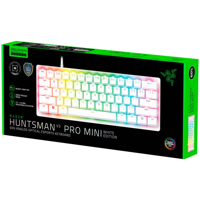 Razer Huntsman V3 Pro Mini Gaming-Tastatur, Razer Analog Optical Gen 2 - ISO (DE), wei&szlig; image number 3
