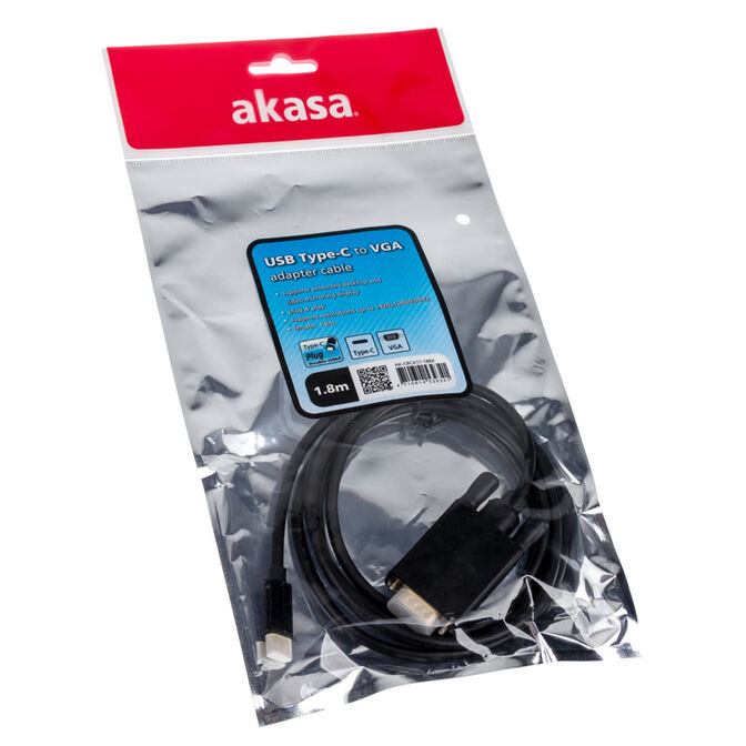 Akasa Typ C Adapter Kabel auf VGA - schwarz image number 2