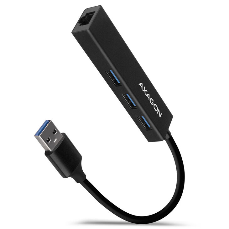 AXAGON HMA-GL3A Multiport Hub, USB 3.0 Type A, Gigabit LAN, 3x USB-A, microSD image number 0