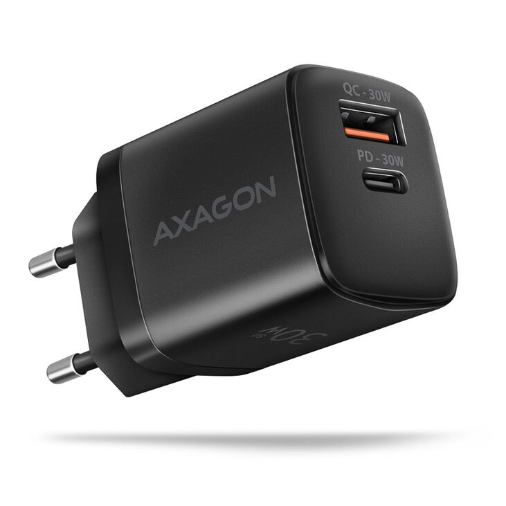 AXAGON ACU-PQ30 Ladegerät QC3.0, 4.0/AFC/FCP/PPS/Apple + PD USB-C, 30W - schwarz image number 0