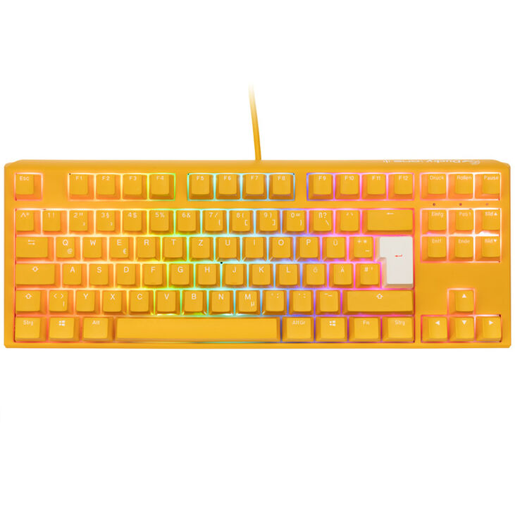 Ducky One 3 Yellow TKL Gaming Keyboard, RGB LED - MX-Silent-Red image number 1