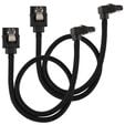 Corsair Premium Sleeved SATA cable angled, black 30cm - 2 pack image number null