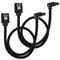 Corsair Premium Sleeved SATA cable angled, black 30cm - 2 pack