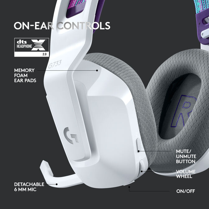 Logitech G733 LIGHTSPEED RGB Gaming-Headset - wei&szlig; image number 33