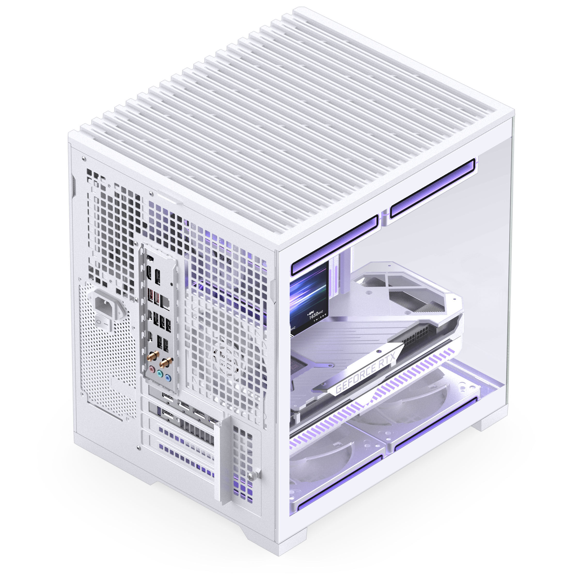 Jonsbo D34 PC Case, mATX, Tempered Glass - White