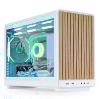 Lian Li DAN Cases A3-mATX Wood Edition PC Case, Tempered Glass, Micro-ATX - Beech, White