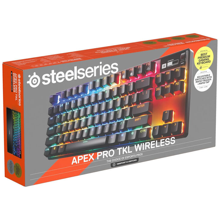SteelSeries Apex Pro TKL Gen 3 Wireless Gaming-Tastatur, TKL-Tastatur (80 %), OLED-Display, OmniPoint 3.0 Switches, RGB – ISO (DE) image number 4