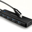 AXAGON HUE-C1C Superspeed USB-C Travel Hub, 4x USB 3.0 - 20cm, schwarz image number null