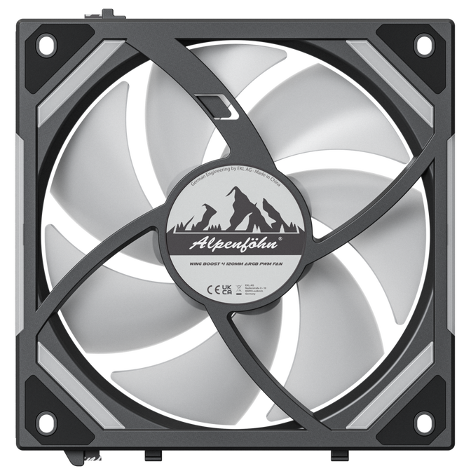 Alpenf&ouml;hn WingBoost 4 PWM-L&uuml;fter, Reverse, RGB - 120mm, schwarz image number 5