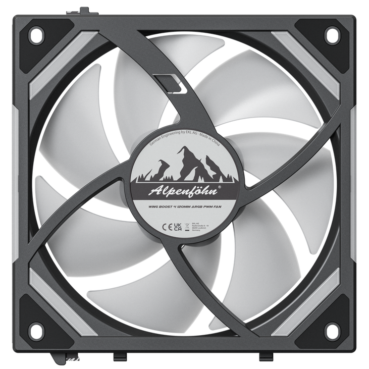 Alpenföhn WingBoost 4 PWM-Lüfter, Reverse, RGB - 120mm, schwarz