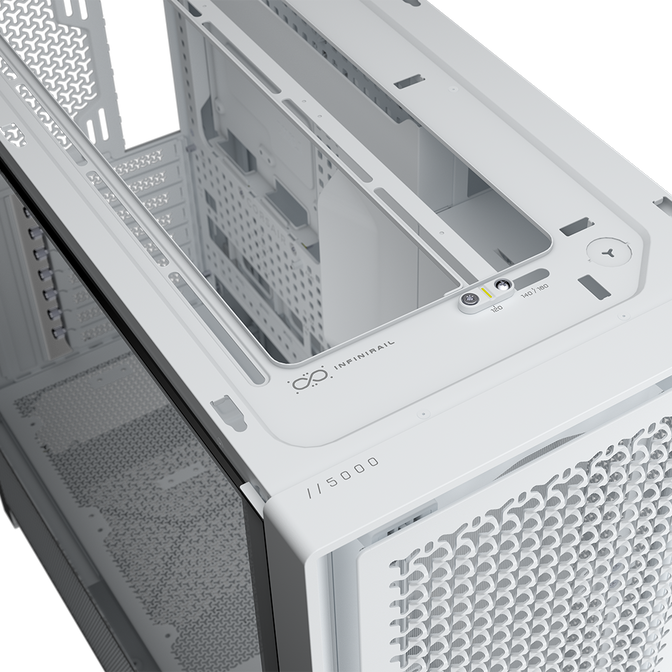 Corsair Frame 5000D PC Case, Mid-Tower, E-ATX, Tempered Glass - White image number 9