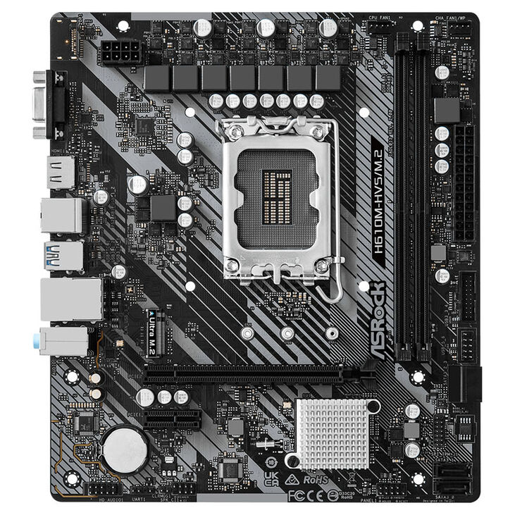 ASRock H610M-HVS/M.2 R2.0, Intel H610 motherboard - Socket 1700, DDR4 image number 2