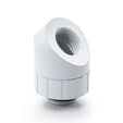 Bitspower Artemis 45 Grad Fitting - drehbar, arctic wei&szlig; image number null