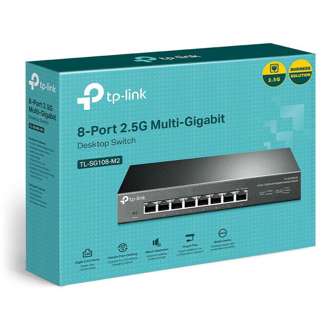 TP-Link TL-SG108-M2 Unmanaged Switch, 8x 2.5G-LAN - schwarz image number 3