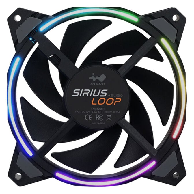 InWin Sirius Loop RGB PWM Fan 3-Pack including RGB Controller - 120 mm, black image number 4
