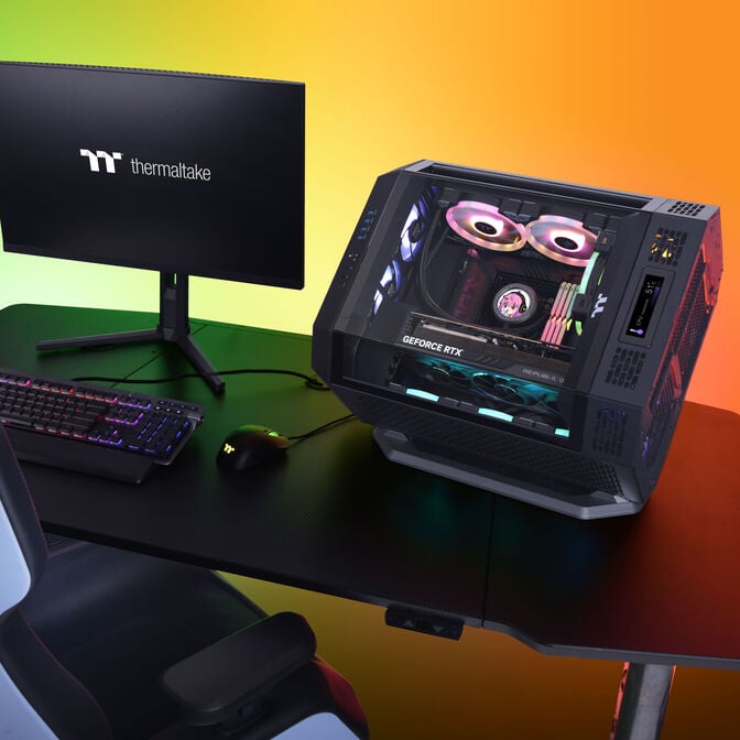 Thermaltake The Tower 600 PC Case, Mid Tower, ATX, Tempered Glass &ndash; includes 2x 140mm Fans, Black image number 2