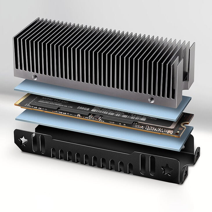 AXAGON CLR-M2XT M.2 SSD Passive Cooler, Aluminium - 2280 image number 1