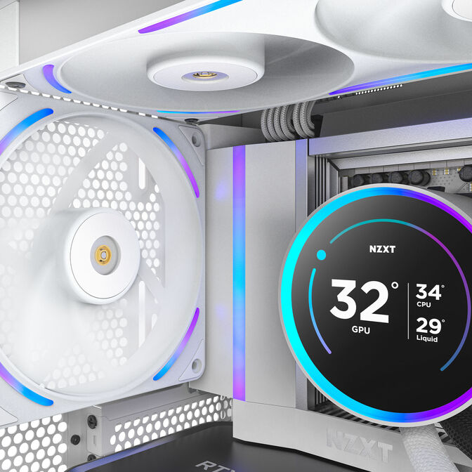 NZXT F140X RGB Case Fan, LCP Rotor, Hybrid Bearing, aRGB - White, 140mm image number 7