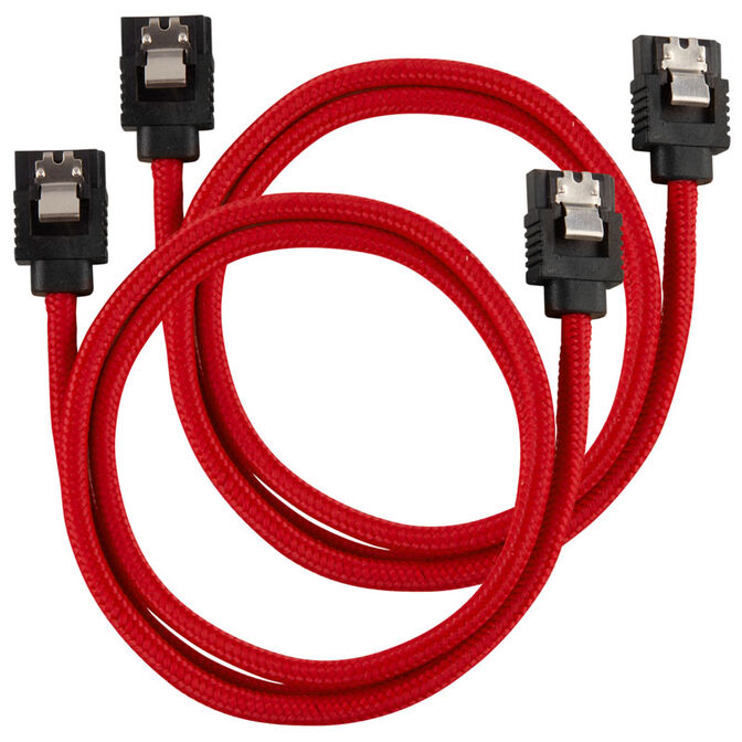 Corsair Premium Sleeved SATA-Kabel, rot 60cm - 2er Pack image number 0